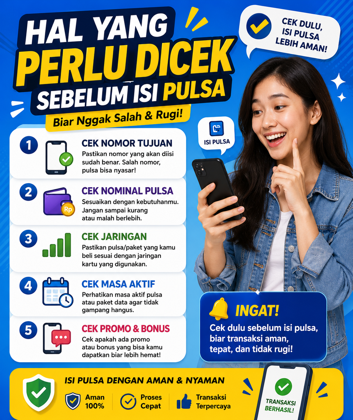 Hal yang Perlu Dicek Sebelum Isi Pulsa