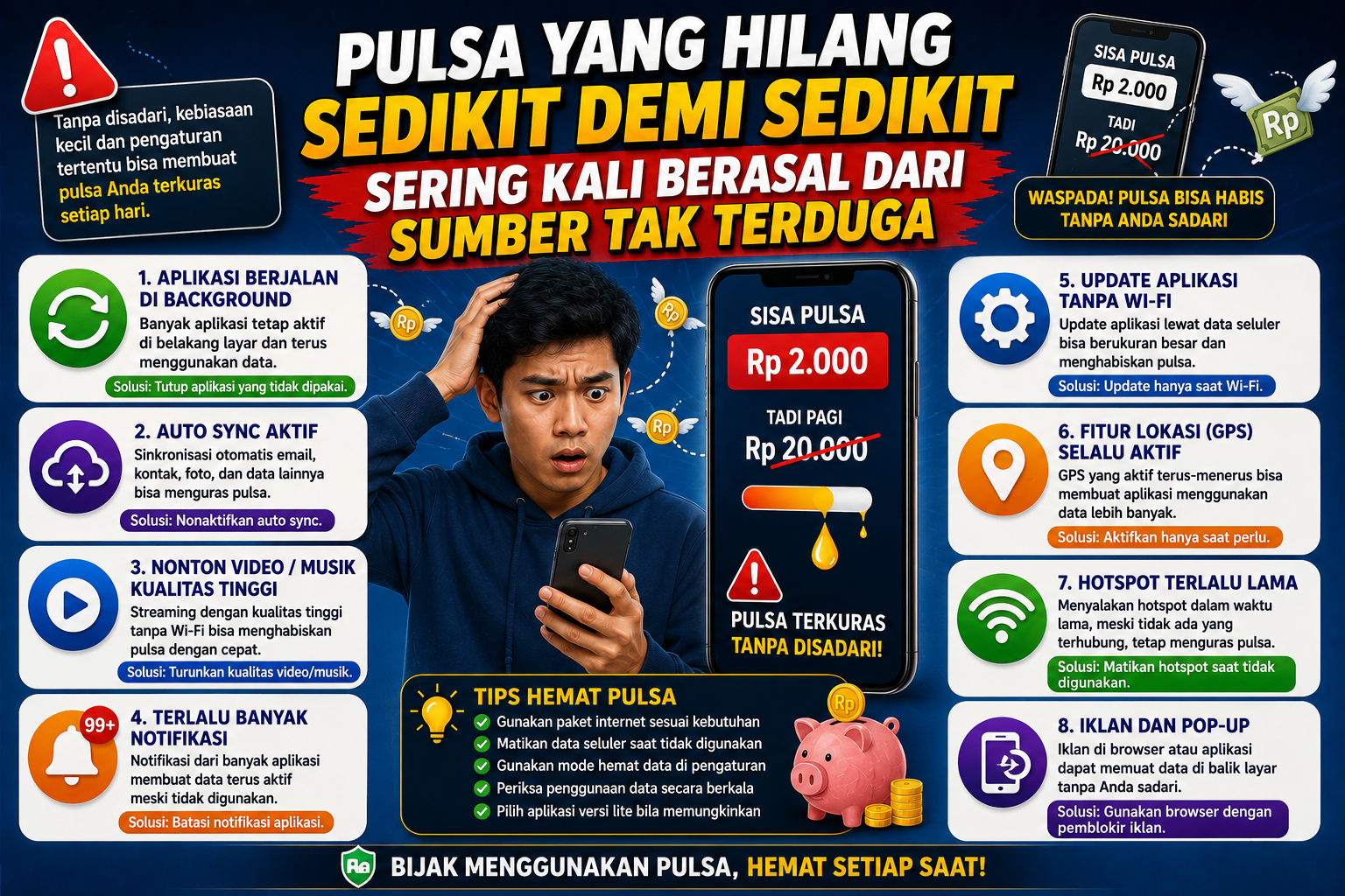 Pulsa yang Hilang Sedikit Demi Sedikit Sering Kali Berasal dari Sumber Tak Terduga